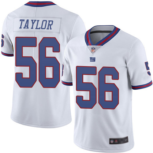 Men New York Giants #56 Lawrence Taylor Limited White Rush Vapor Untouchable Football NFL Jersey->new york giants->NFL Jersey
